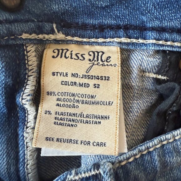 Women's 30 Miss Me Skinny Metallic Thread Denim Jeans Low Rise - Picture 9 of 12